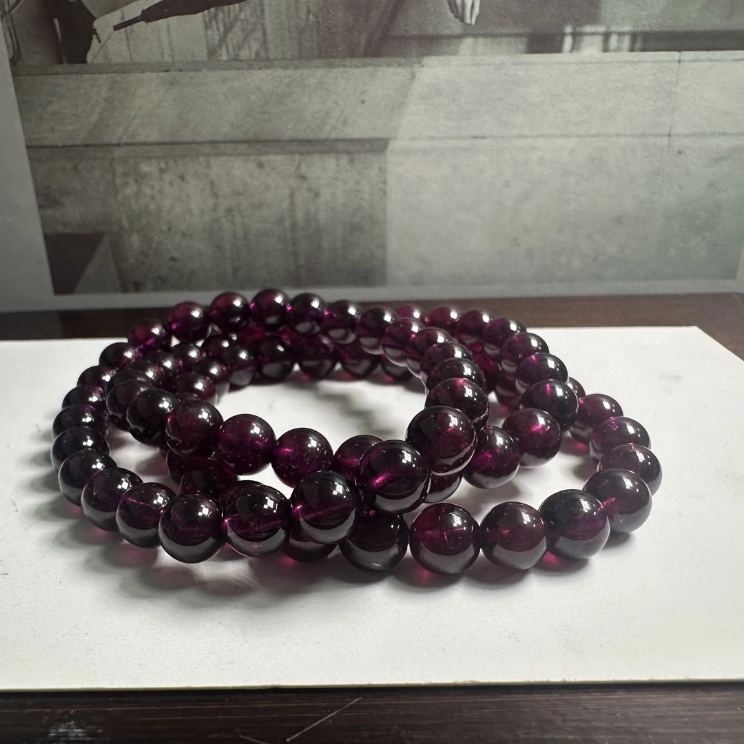 【书记甄选】天然紫牙乌石榴石单圈手链 多样性发一件 约7mm 3837HT