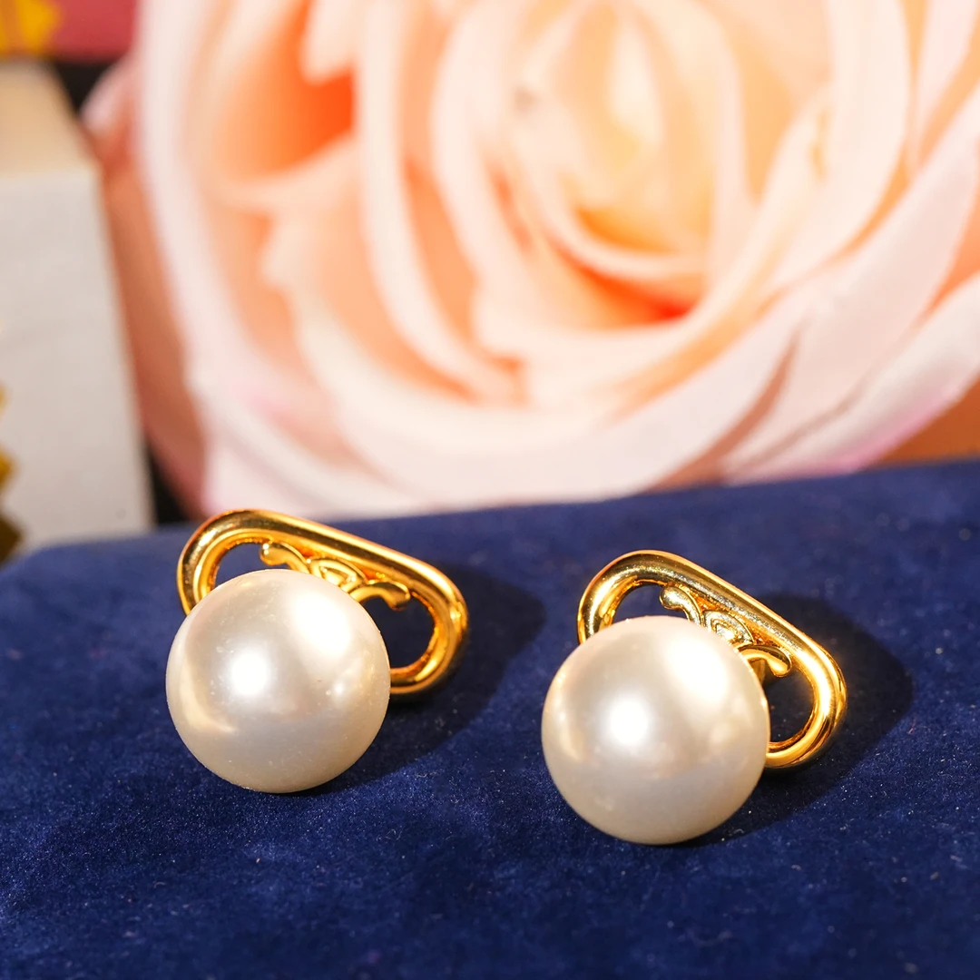 铜合金耳饰 【1342】耳钉 凯旋门珠珠流苏百搭时尚气质