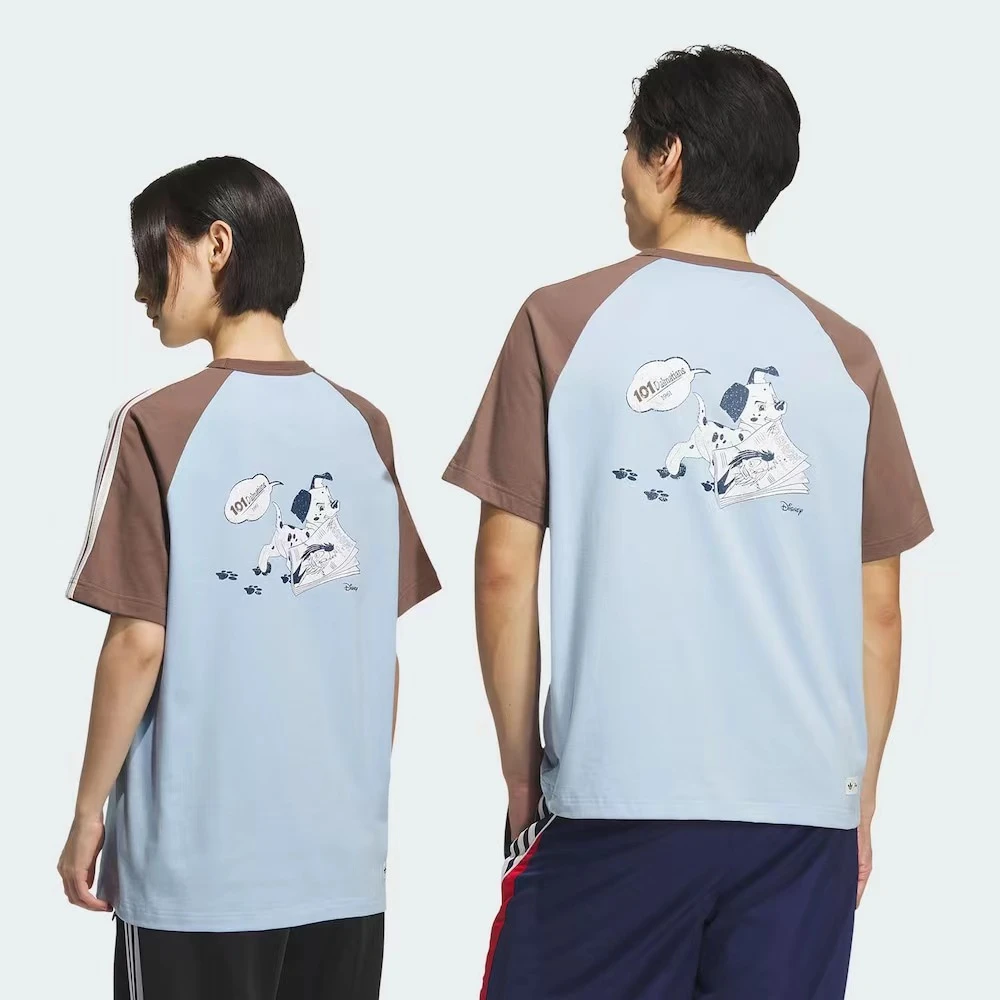 adidas三叶草迪士尼斑点狗联名限定情侣款百搭短袖 KG6686