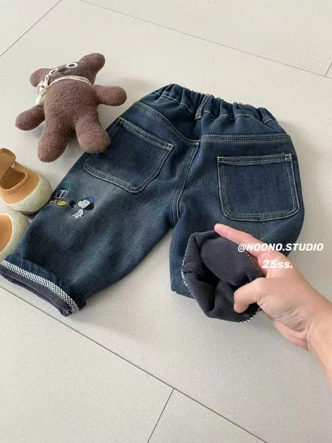 2025款小童通用B类冬季长裤牛仔裤加绒加厚秋冬