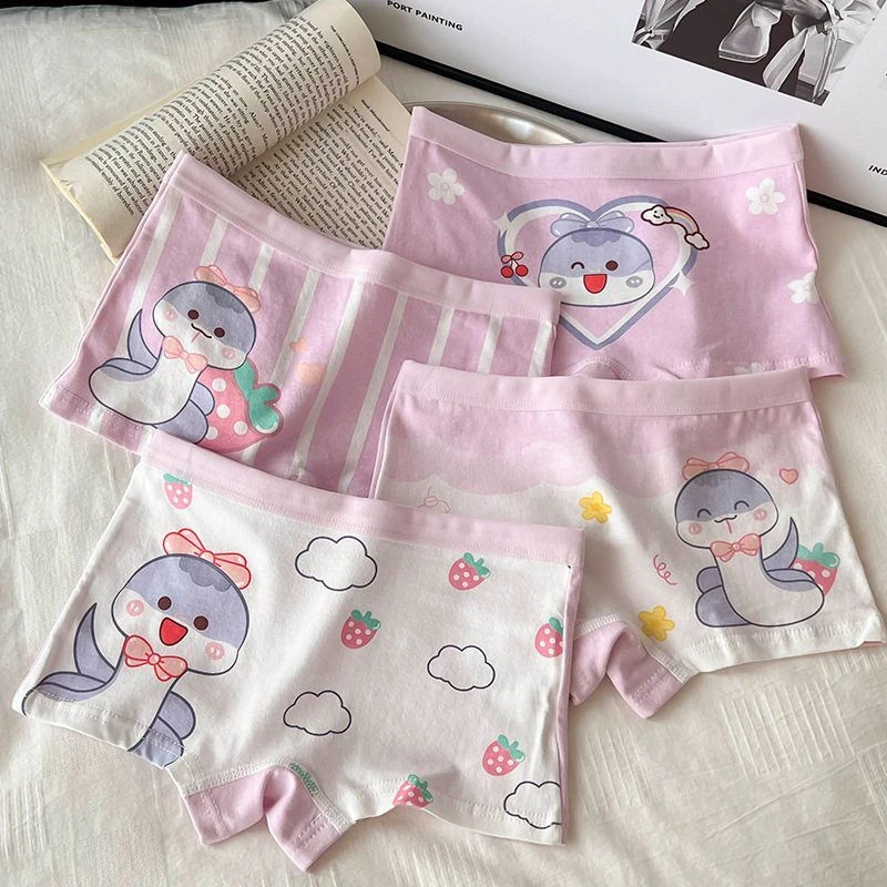 【四条装】女童内裤2025新款抗菌平角打底裤四角裤小女孩女童短裤