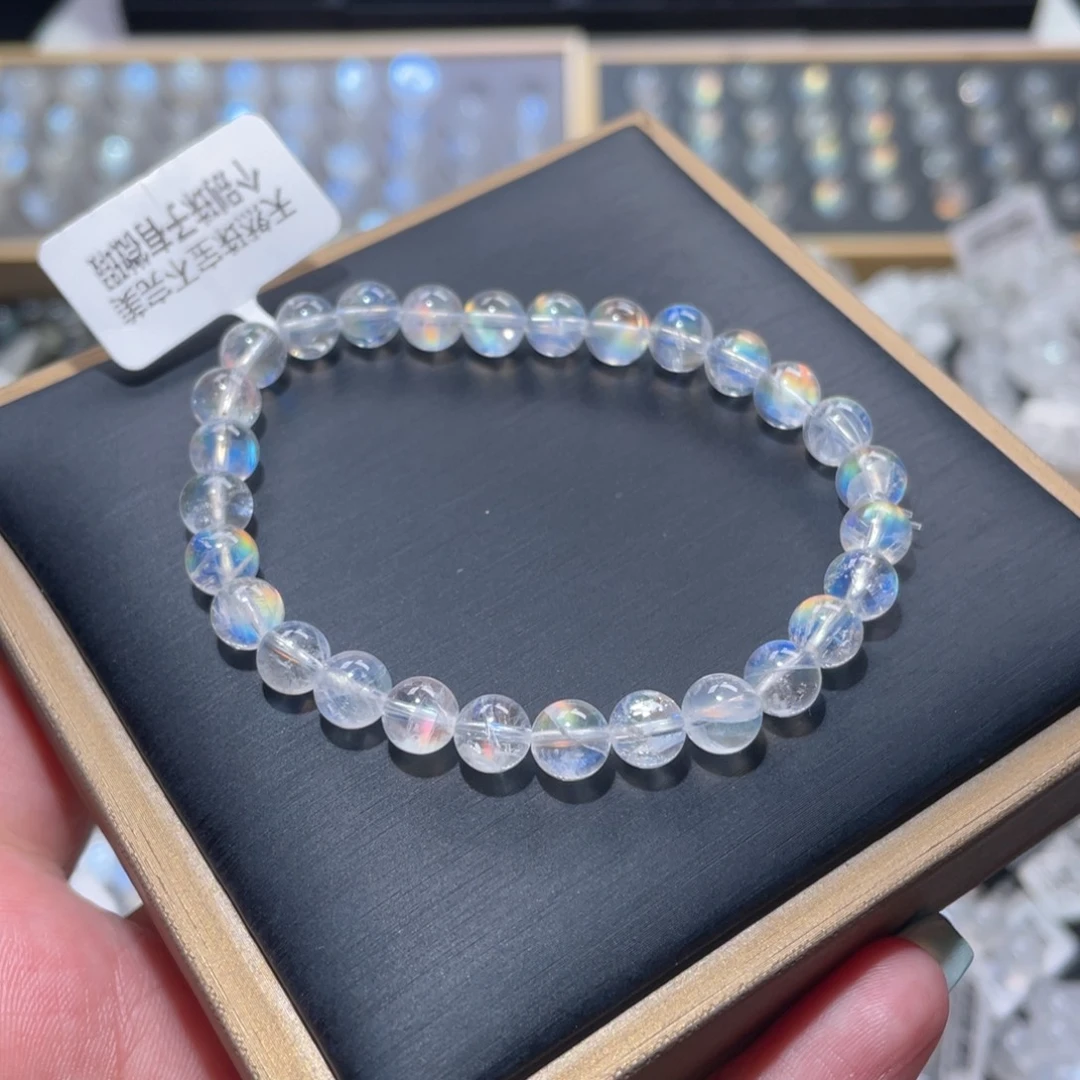 未镶嵌手链长石马岛幻彩月光石手链6.7mm