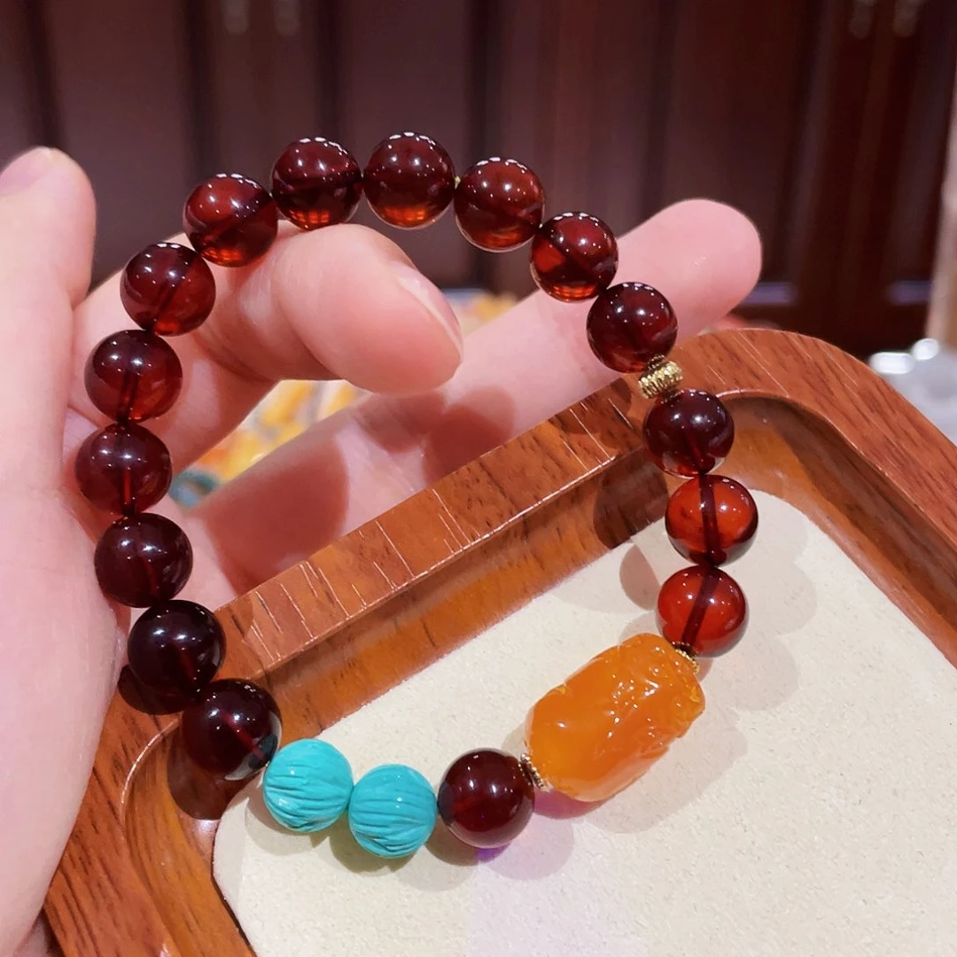 未镶嵌蜜蜡手链手串