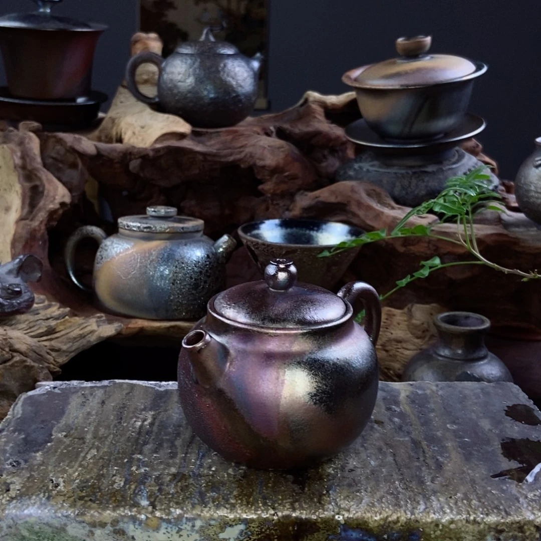 建水紫陶柴烧茶具