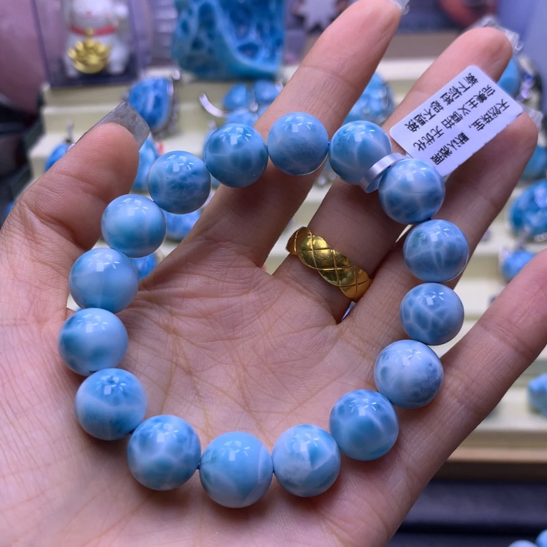 未镶嵌针钠钙石（海纹石）手链精品满纹12m+