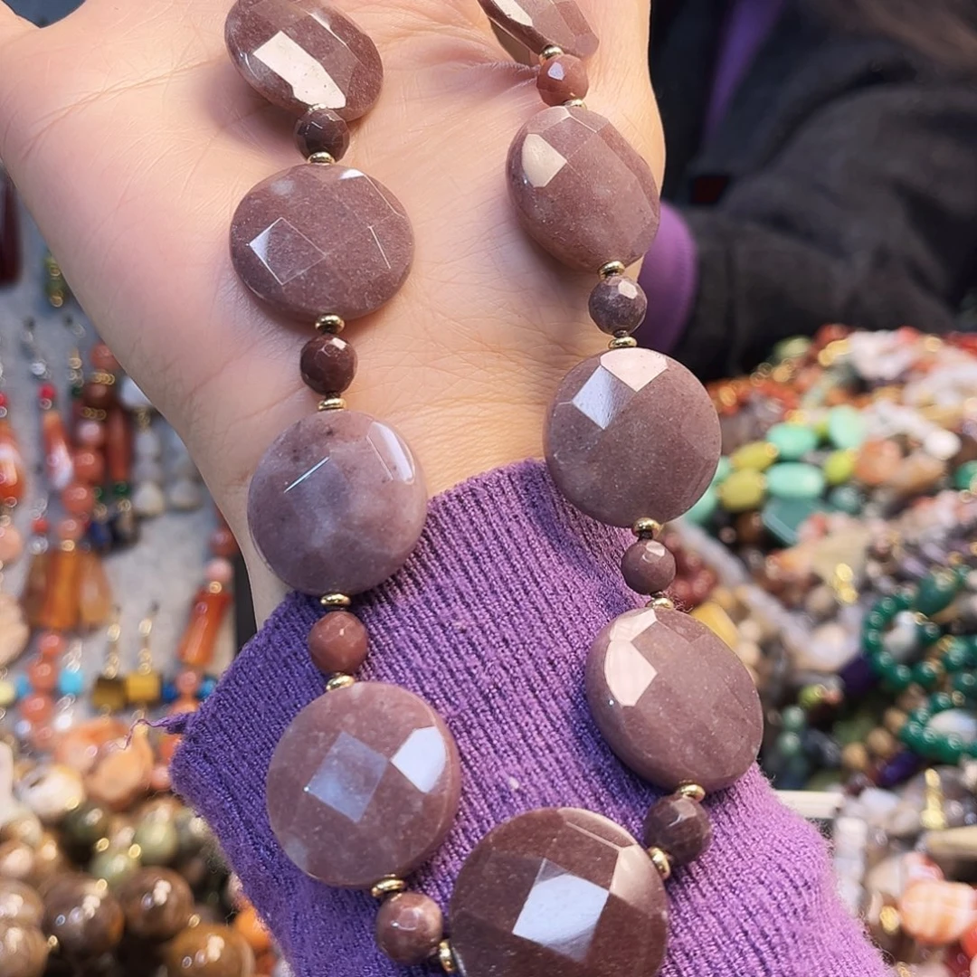 玛瑙/玉髓未镶嵌珠宝半成品巧克力长55