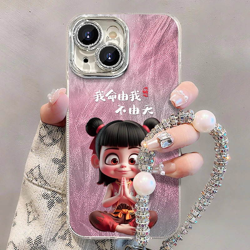 适用于【苹果】14Max/Plus创意我命由我不由天防摔精孔羽纱手机壳