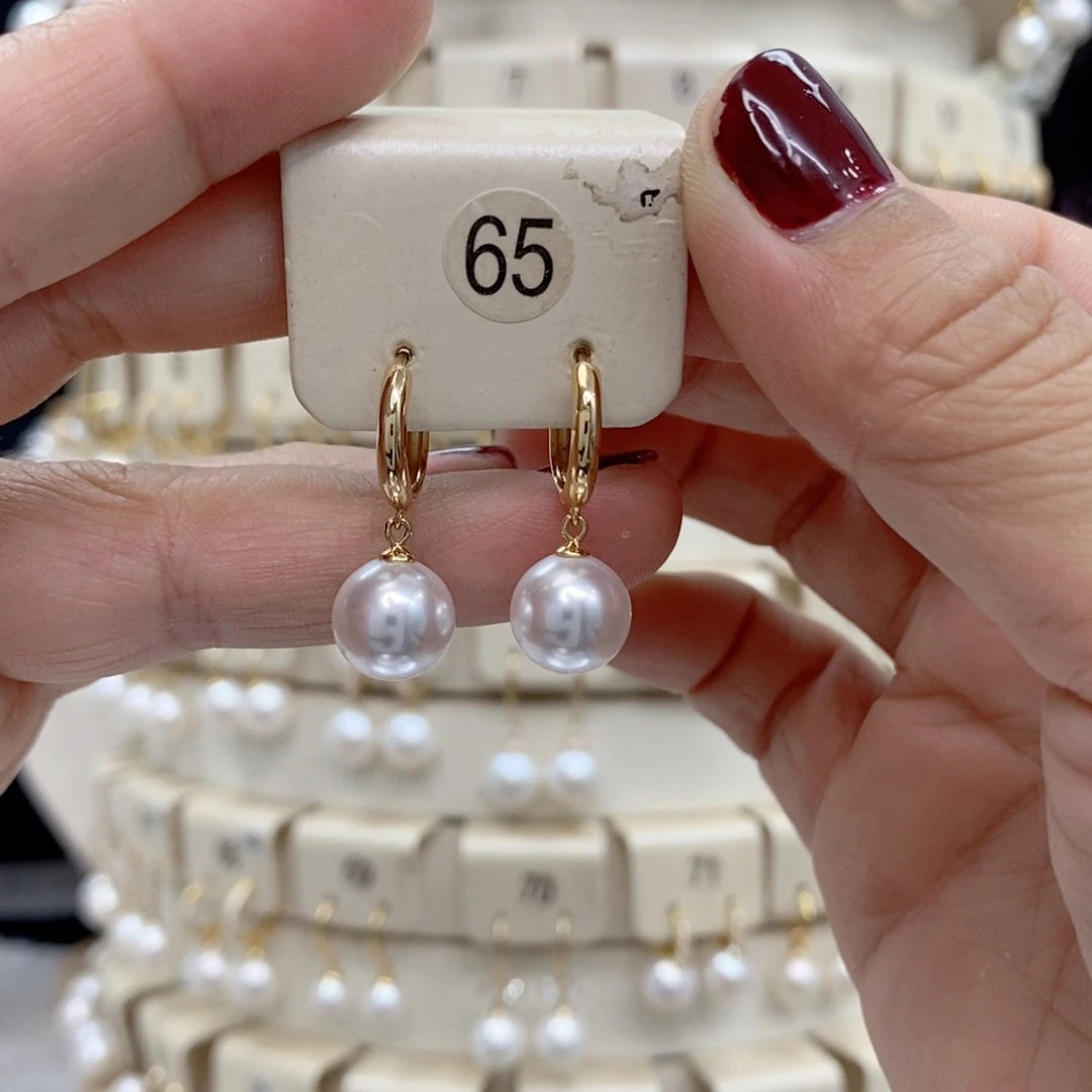 银S925镶嵌淡水珍珠耳饰