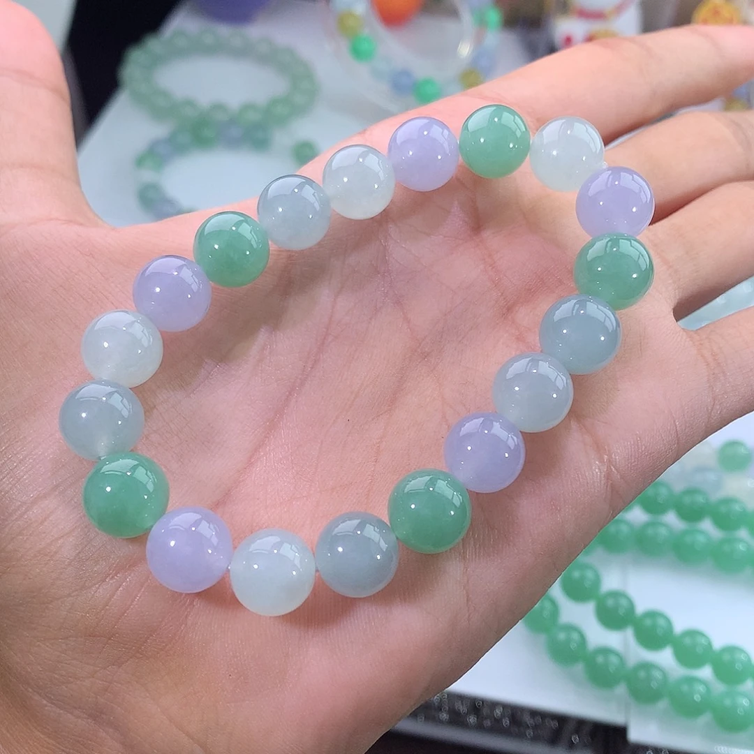 未镶嵌手链翡翠冰胶马卡龙手串