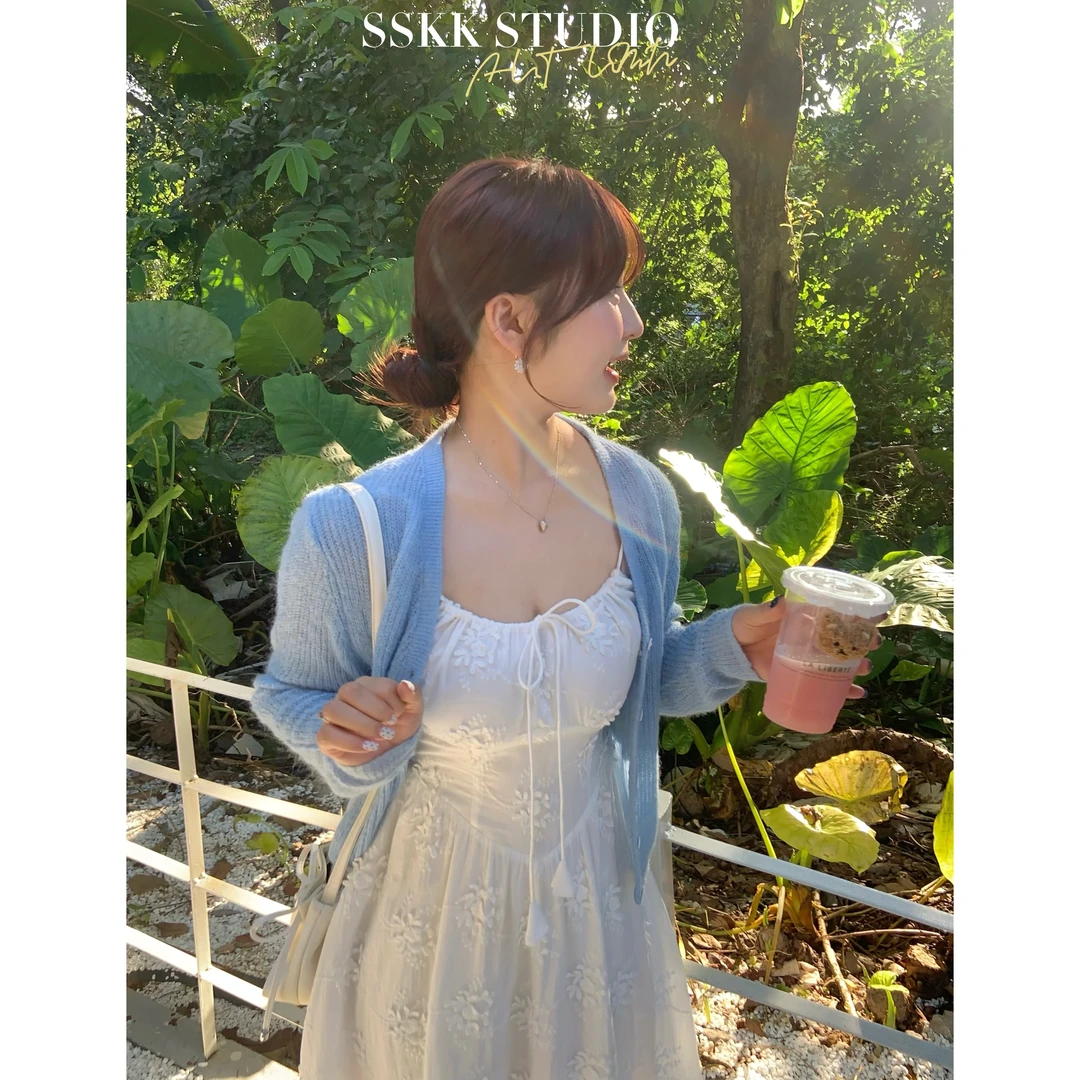 KMZY/KMZY山_山【韩漫女一】微胖韩系秋季V领毛织开衫纯色短款外套