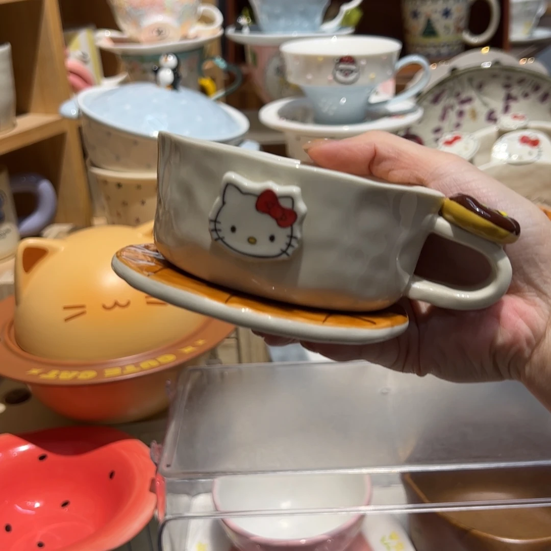 可爱焦糖kt咖啡杯碟套装