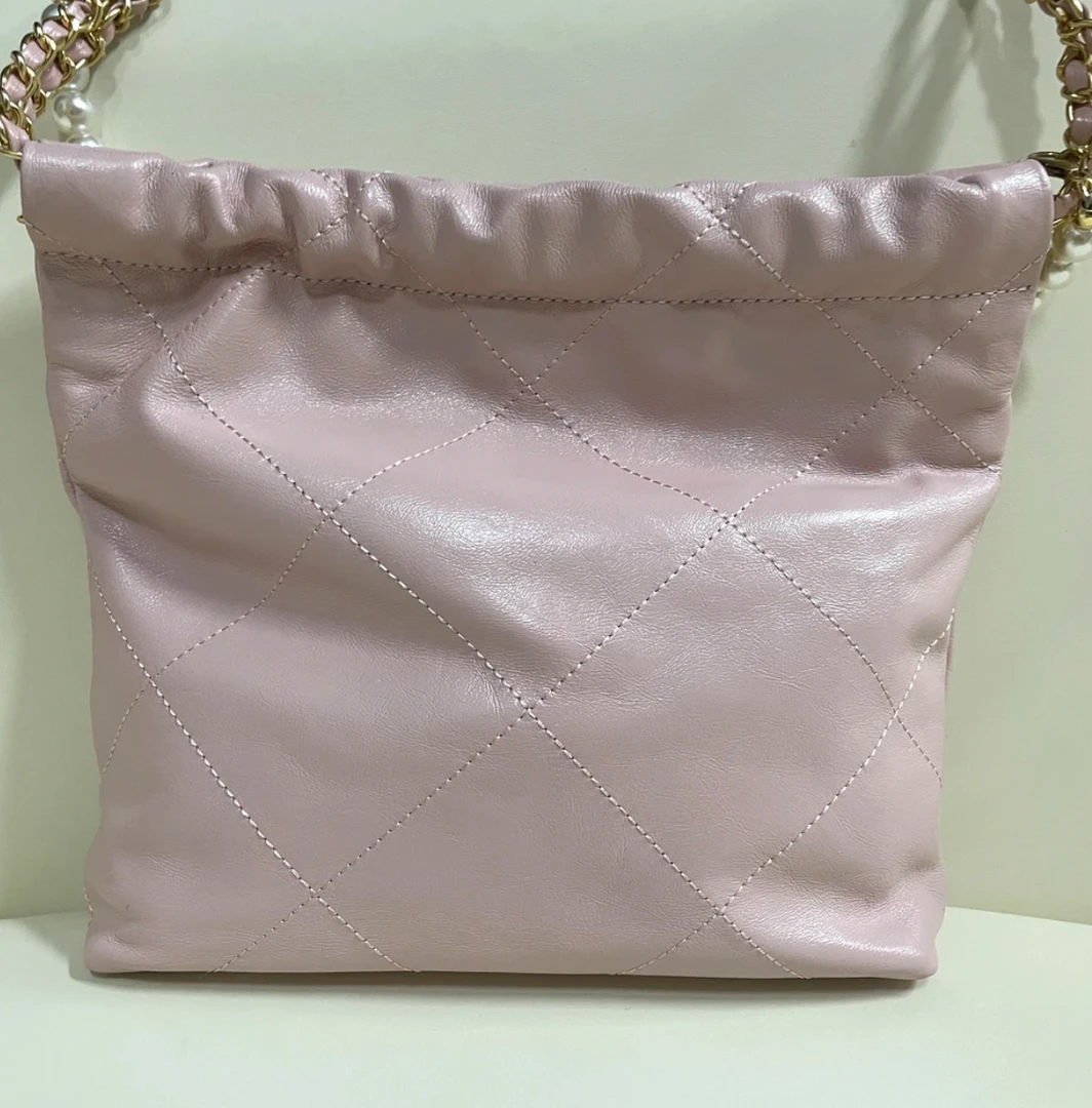 菱格垃几袋粉色大号小香风斜挎百搭枕头包包女轻奢白色