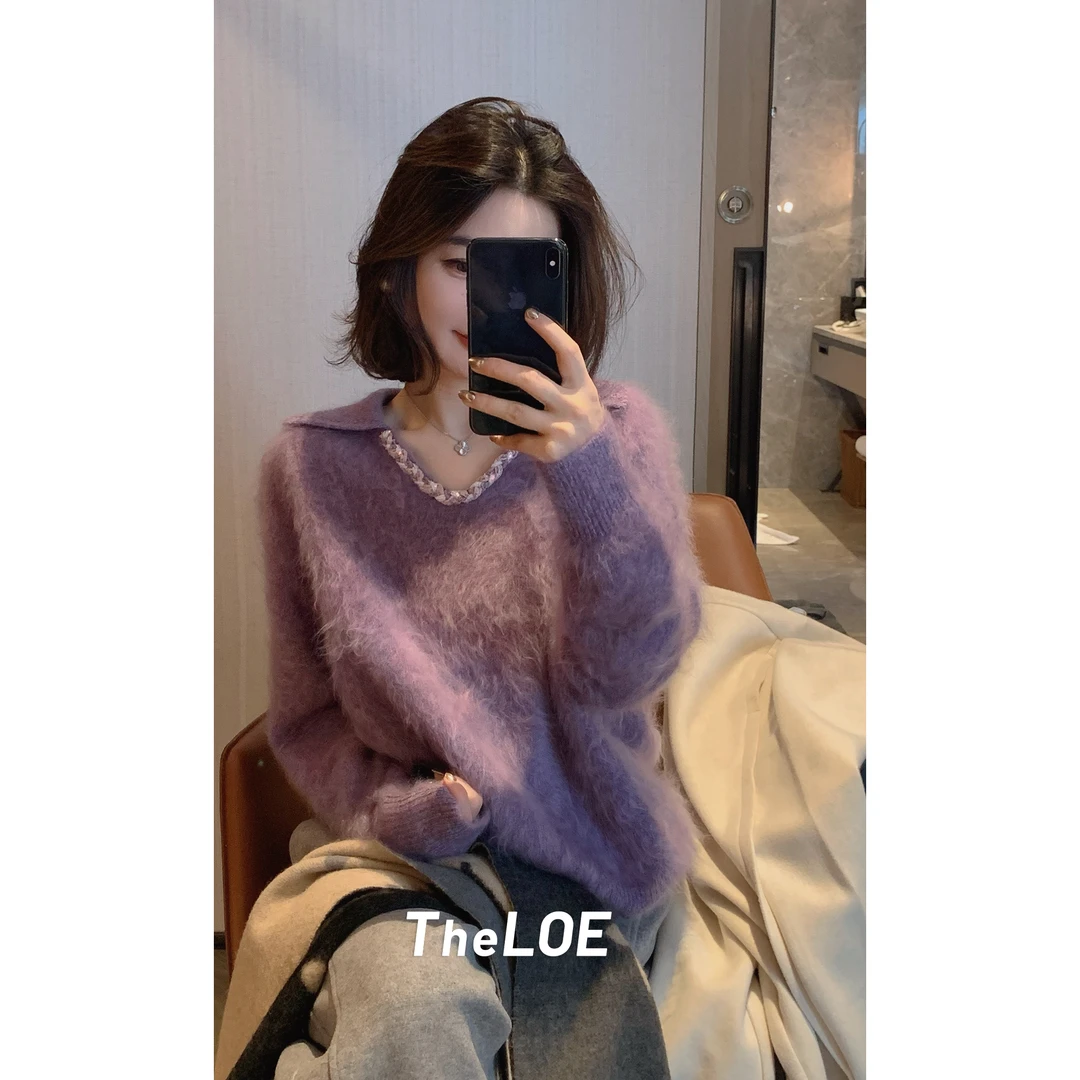 TheLOE/【真丝羊毛羊绒拉绒】295g克重针织衫#LE-6566-3#LE-8228