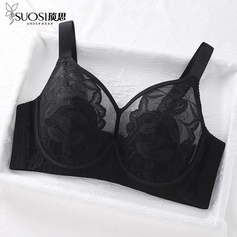大胸显小胸内衣女薄款全罩杯收副乳有钢圈防下垂大码夏季超薄文胸