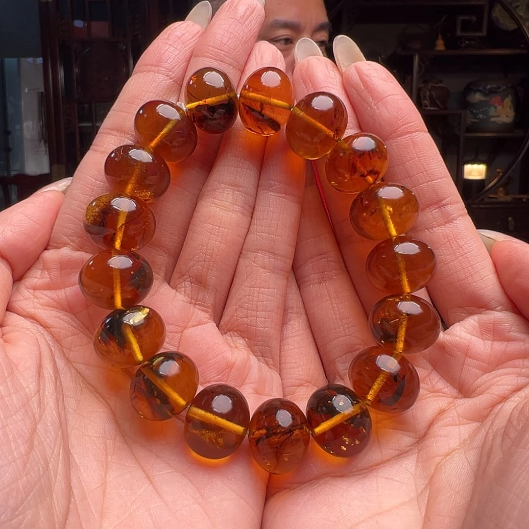 琥珀裸石未镶嵌抚顺琥珀10212。15mm