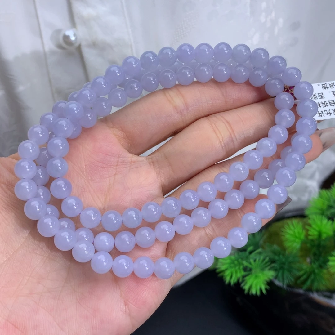 翡翠手链未镶嵌卡6.5冰胶紫项链