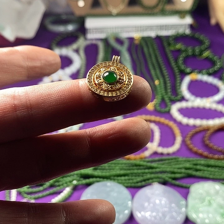 和田玉（碧玉）银S925镶嵌颈饰