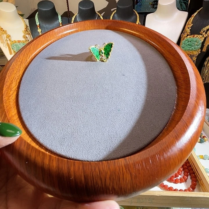 翡翠戒指银S925镶嵌翡翠戒指