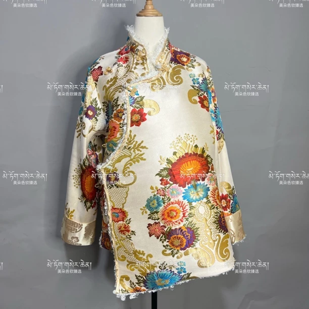 女士棉衣刺绣进口重工加厚洋气秋冬高档缎面气质