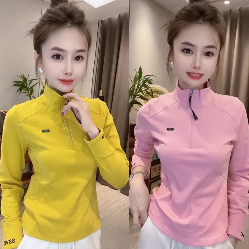 2025秋冬新款时尚减龄修身显瘦立领小衫女气质休闲简约通勤上衣潮