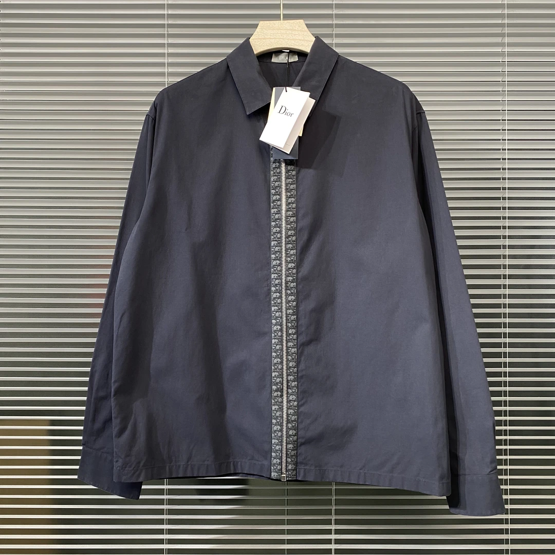 99新 DIOR/迪奥 拉链衬衫 夹克 外套 拉链老花满印拼接 39码 k298