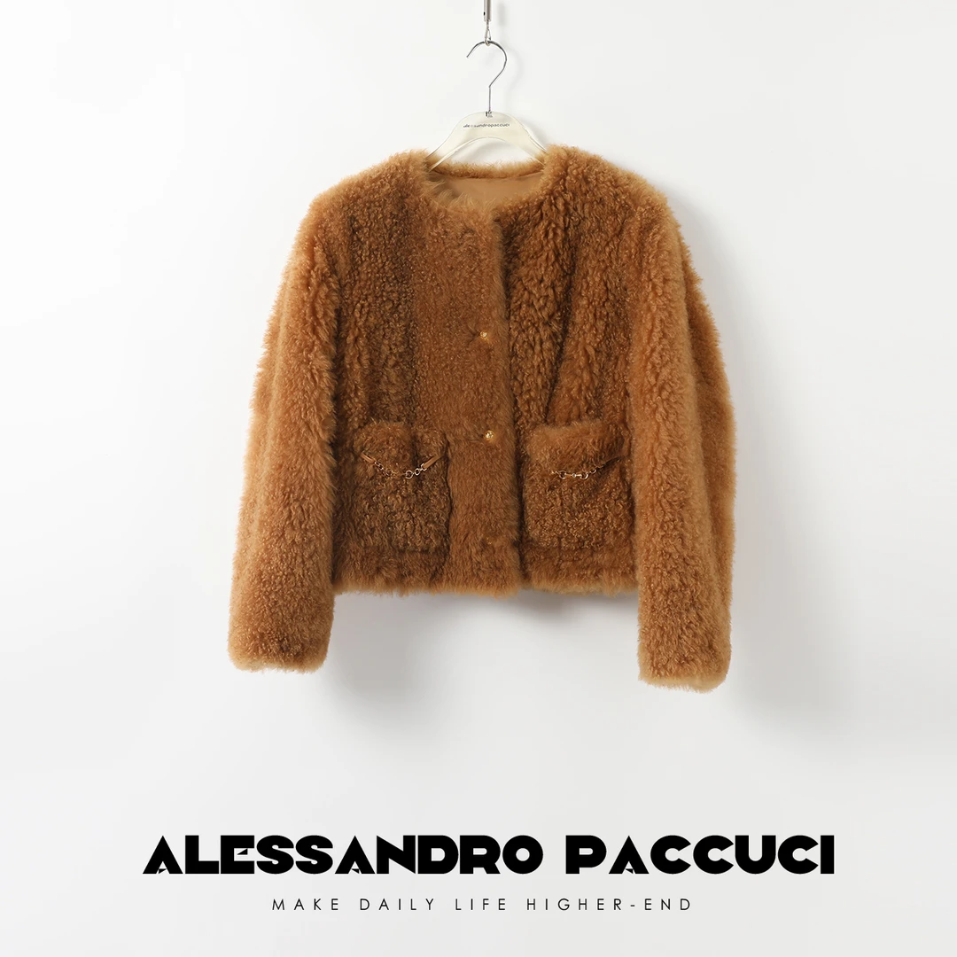 【孤品不退换】洛哥24827X甄选山羊绒皮毛一体 御寒皮草