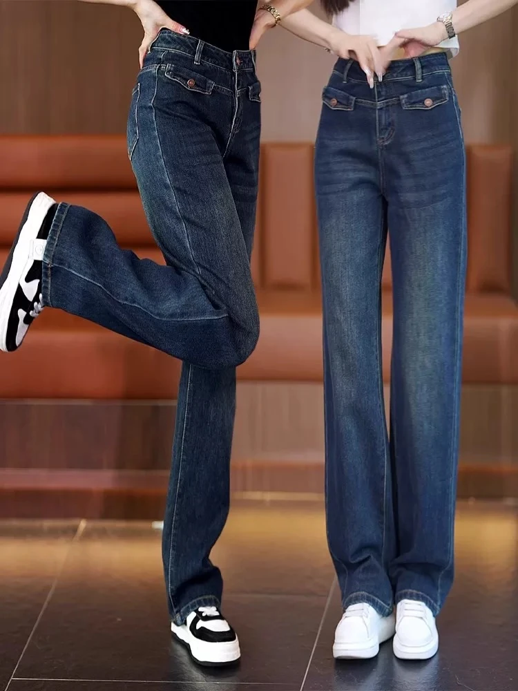 显瘦高腰百搭烟管阔腿裤11219