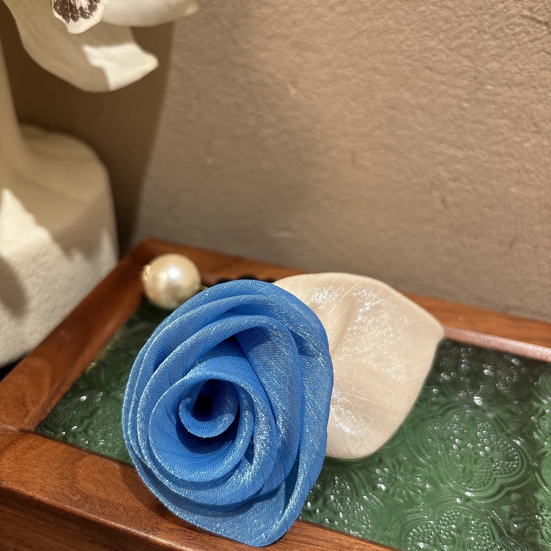 气质彩色玫瑰花珠珠发圈T121