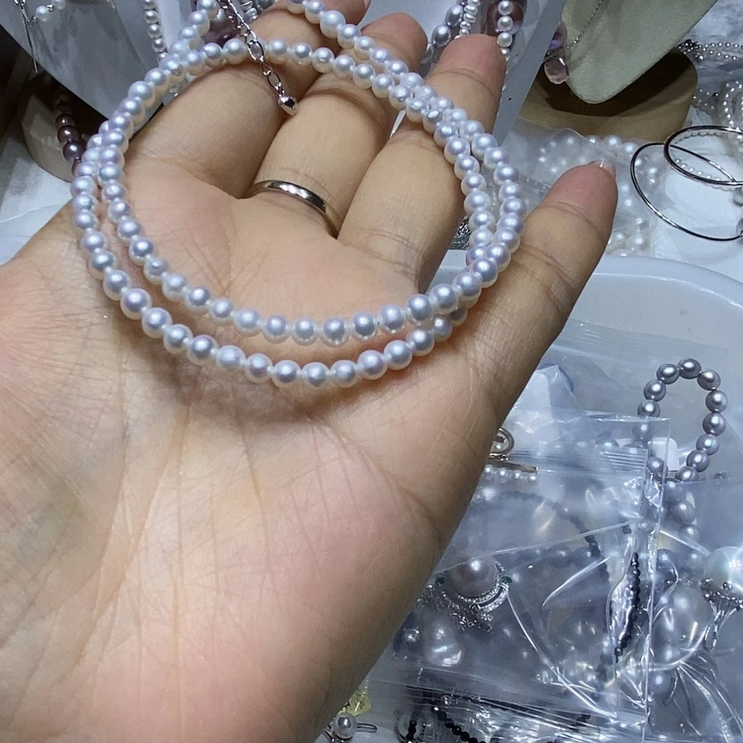 淡水珍珠耳钉银S925镶嵌