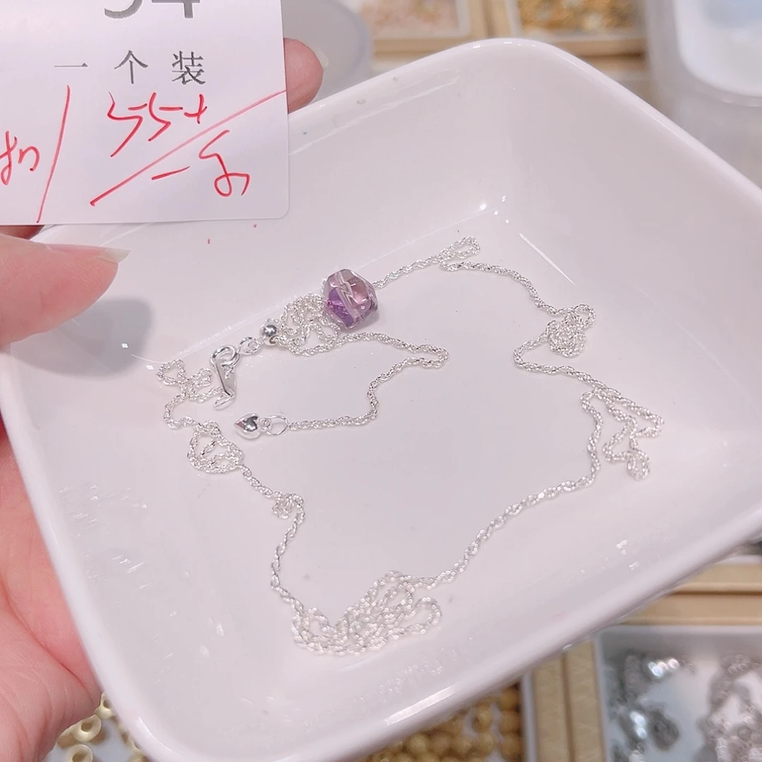 水晶珠宝半成品银S925镶嵌94 。