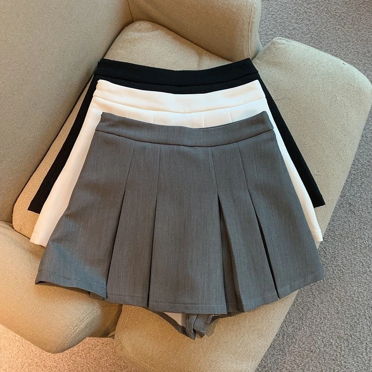 黑色百褶裙女夏季新款辣妹超短裙小个子高腰显瘦a字西装半身裙裤