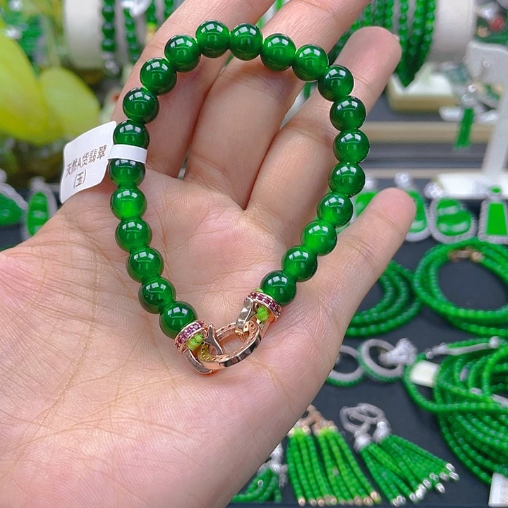 翡翠手链未镶嵌圆珠手链8