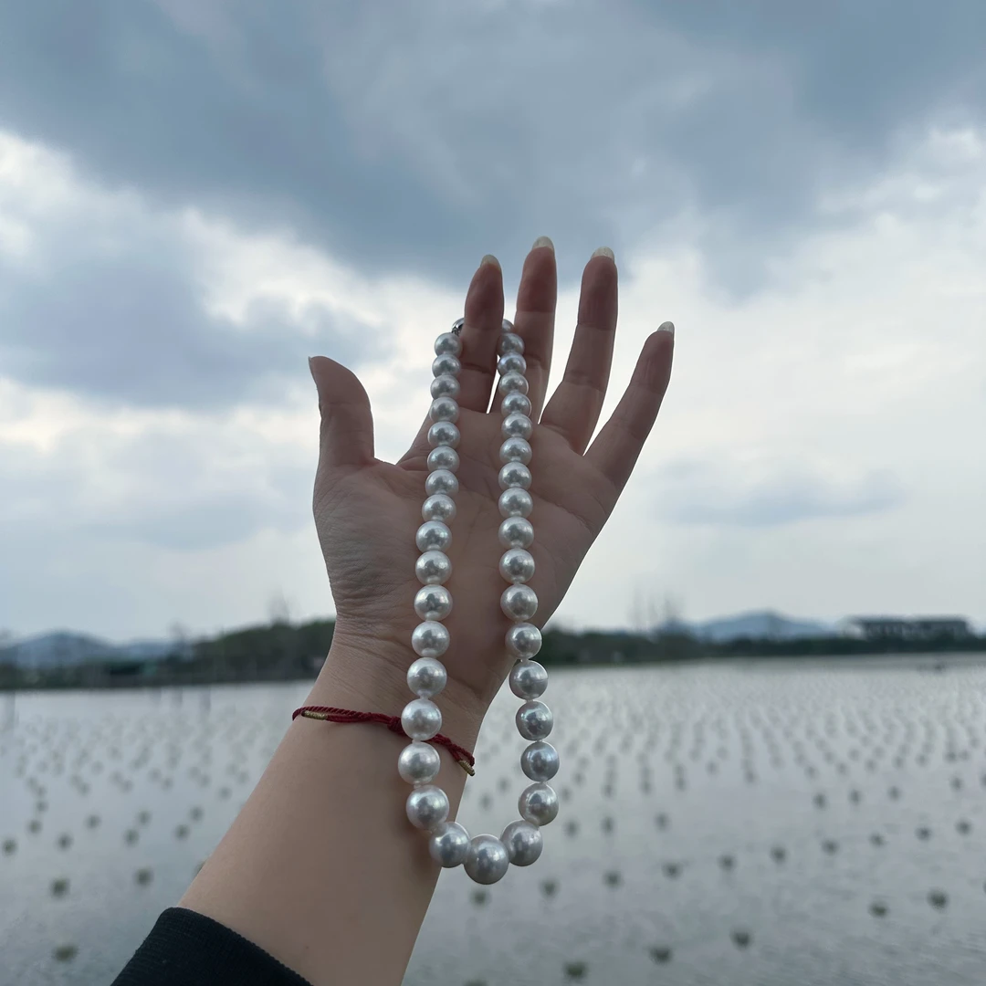 【赵露思】许妍同款大C点位11-13mm天然淡水珍珠极光珍珠项链