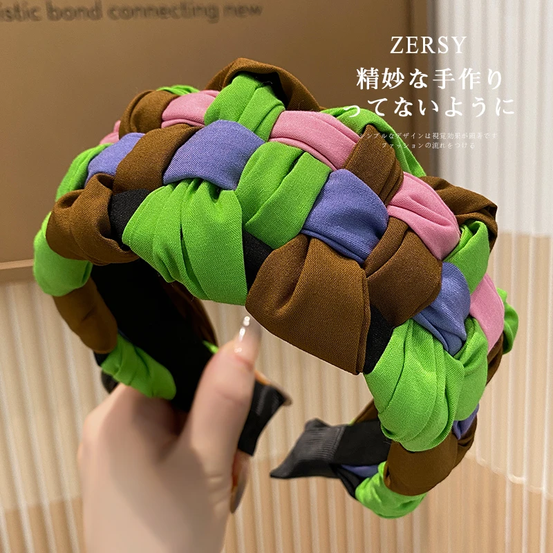 2025新款编织宽边发箍高颅顶原创发饰显脸小麻花头箍洗脸发卡头饰
