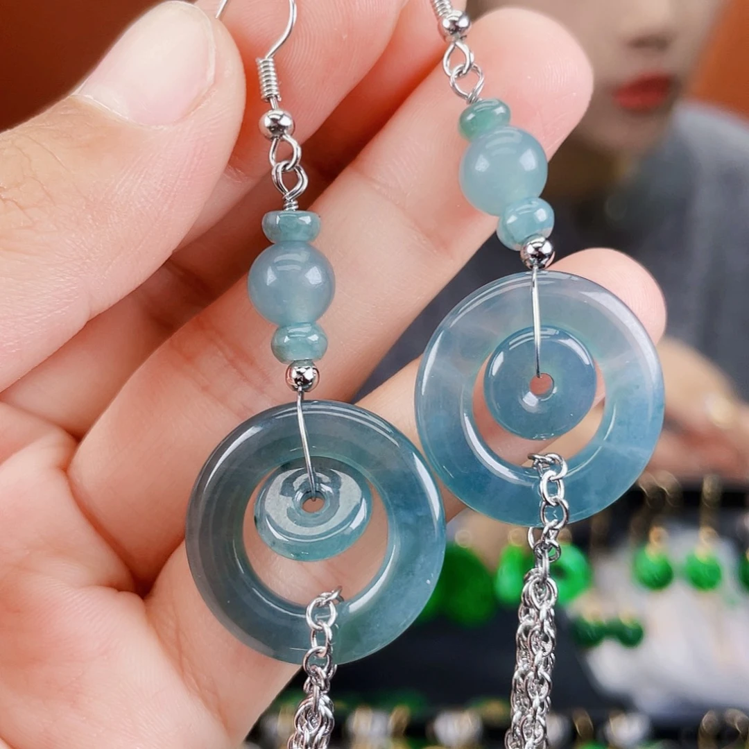 翡翠未镶嵌耳饰饰品