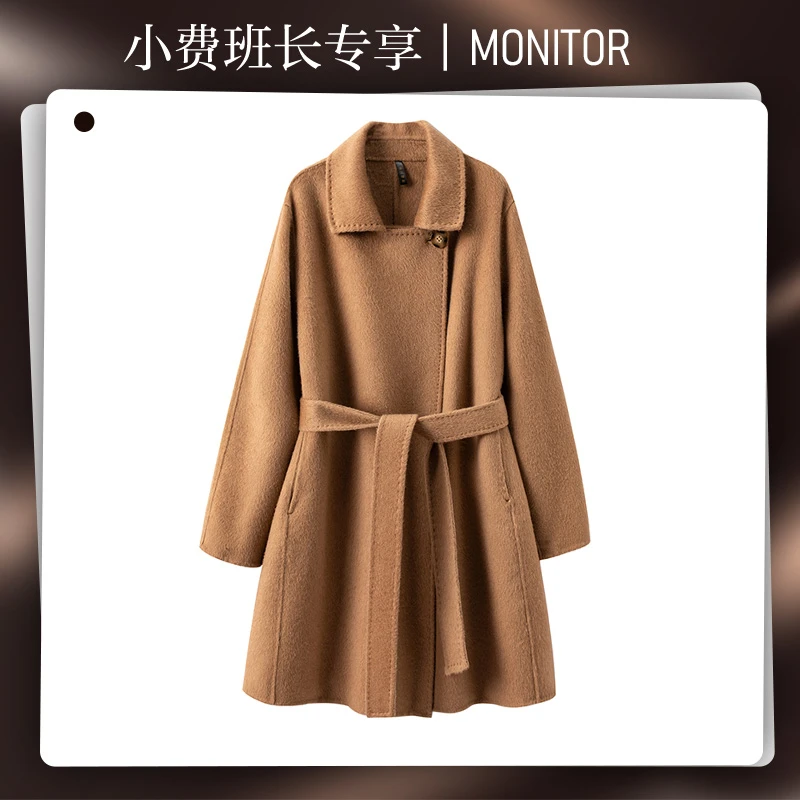 三穿超显瘦~100骆驼绒大衣秋冬外套女
