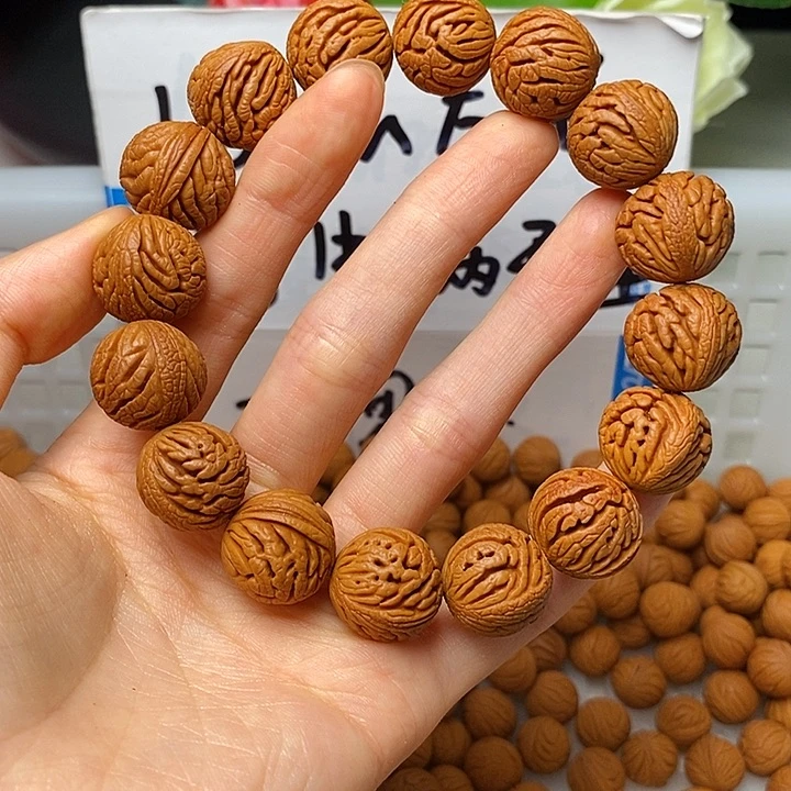 桃核手串16mm左右绣球单圈