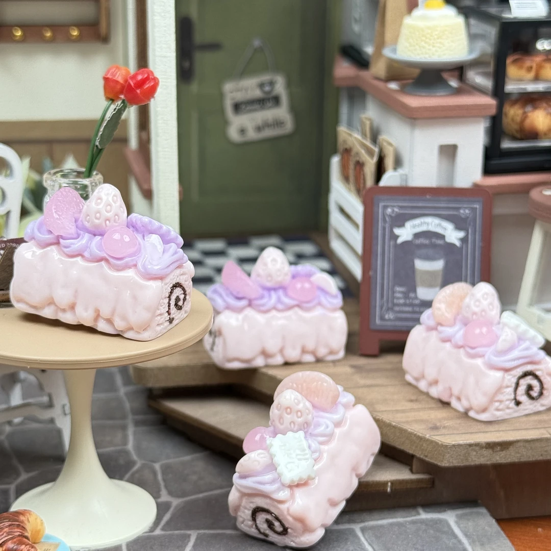 【朝朝定制】芋泥啵啵奶卷 树脂仿真食玩摆件 DIY配件 手工创意饰品