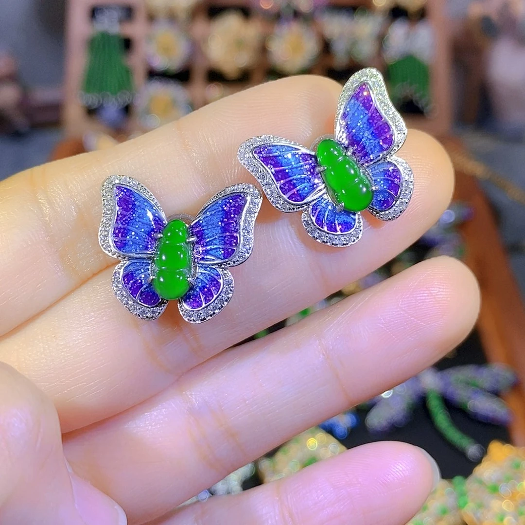 吊坠(不含链)银S925镶嵌翡翠