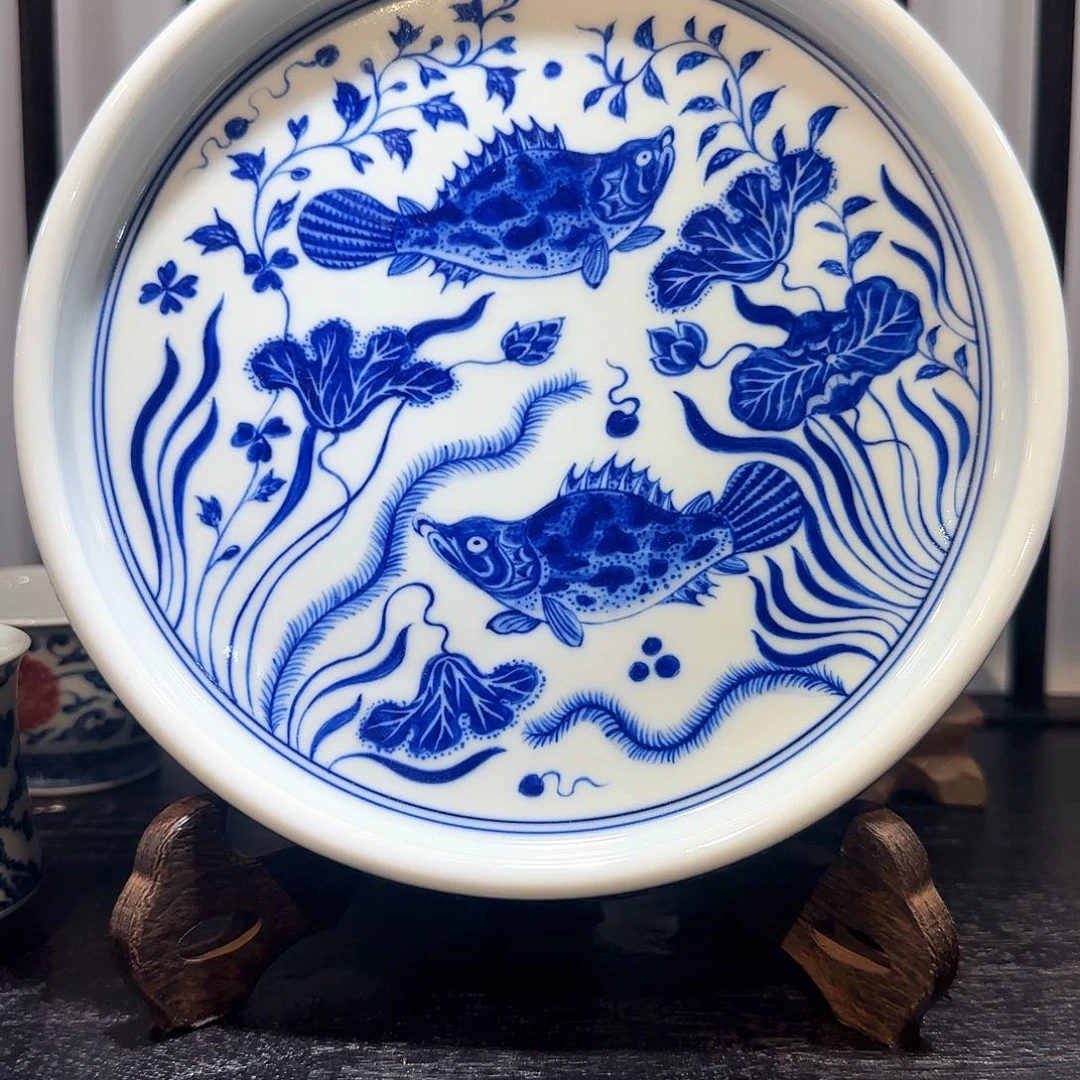 瓷摆件鱼藻壶承福利微瑕