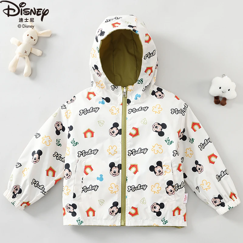迪士尼儿童外套春季男童户外休闲女童时尚百搭双面童装可爱卡通
