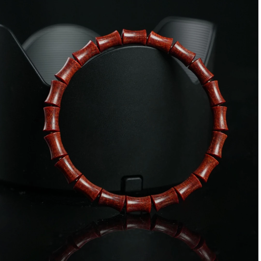 竹节 无胶膜 小叶紫檀手串