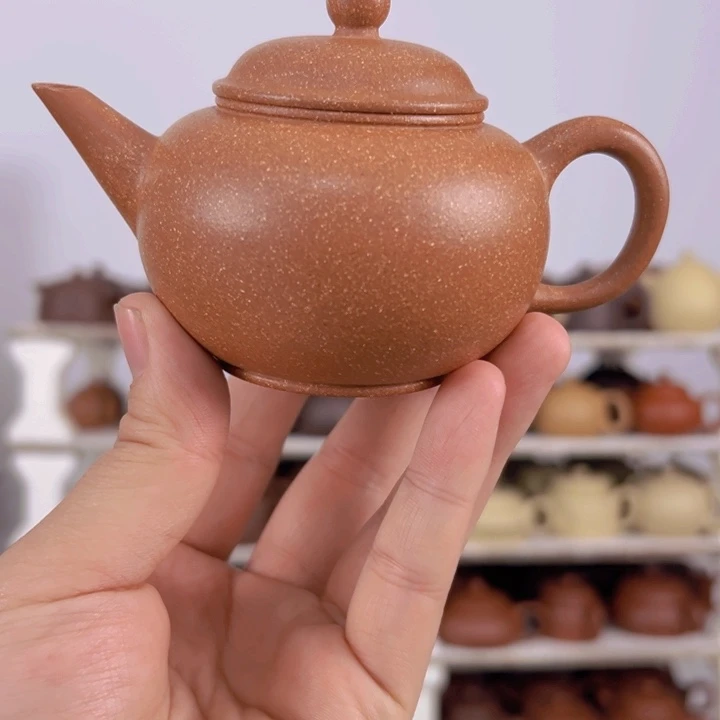 紫砂茶壶蟹黄段泥水平壶