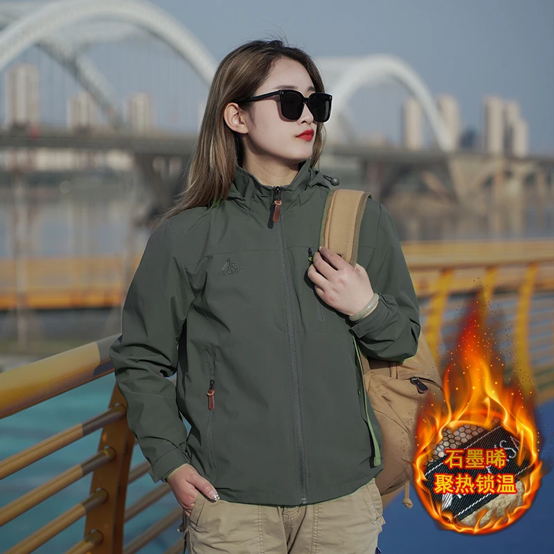 AK男装【秋冬加绒】男士冲锋衣加厚保暖防风夹克男户外休闲防水外套