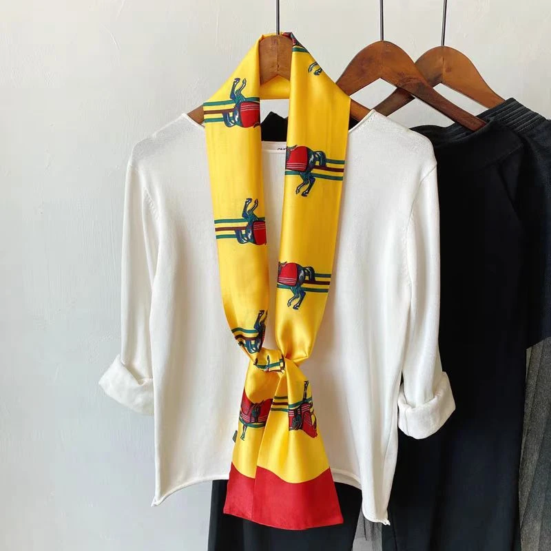 【黄色小马】时尚百搭女士长条巾洋气领巾
