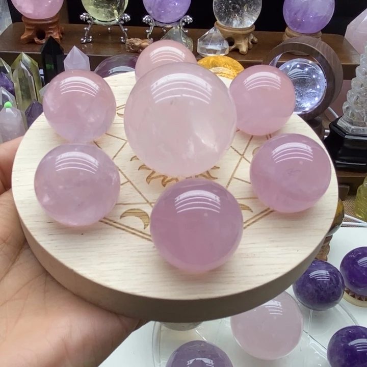 水晶摆件未镶嵌天然粉水晶七星