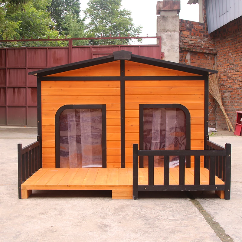 实木狗屋户外防雨室外庭院宠物柯基狗窝狗房子大型犬犬舍木质狗笼
