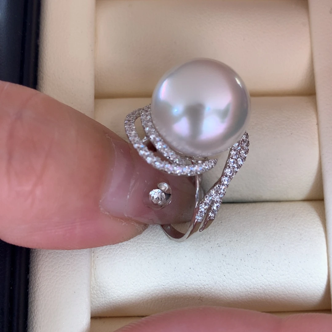 海水珍珠戒指18K金镶嵌