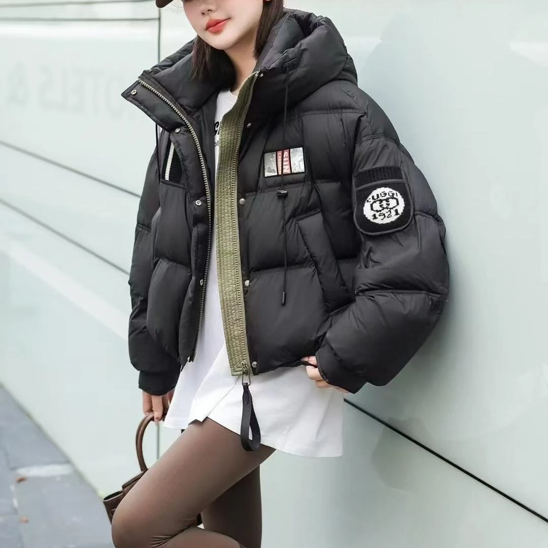 ANYUMO/安妤茉021白鸭绒连帽面包服羽绒服短款小个子时尚高级女