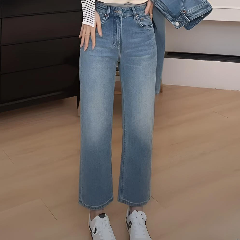 【YHH】春季时尚休闲复古直筒牛仔裤-YHK50036